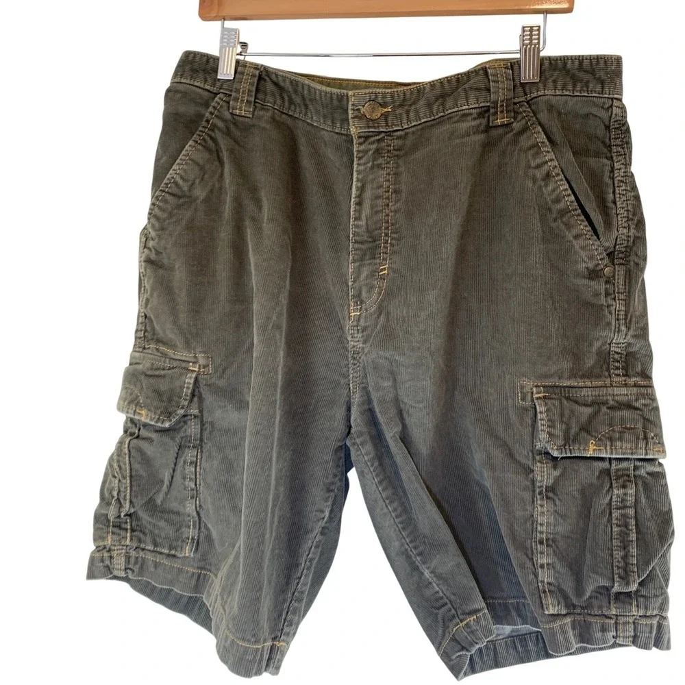 Territory Ahead Corduroy Cargo Shorts 35 Cotton Gorpcore Earthy Utility Mens